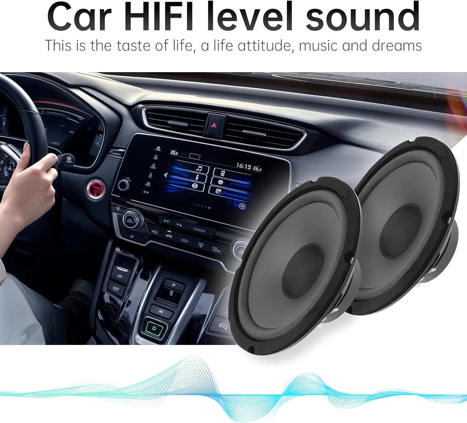 بلندگوهای کواکسیال 2 طرفه خودرو DriSentri، بلندگوهای گرد 6.5 اینچی با برد کامل، بلندگوهای کواکسیال HiFi 2 طرفه 6.5 اینچی 600 واتی، یک جفت بلندگوی فرکانس با برد کامل