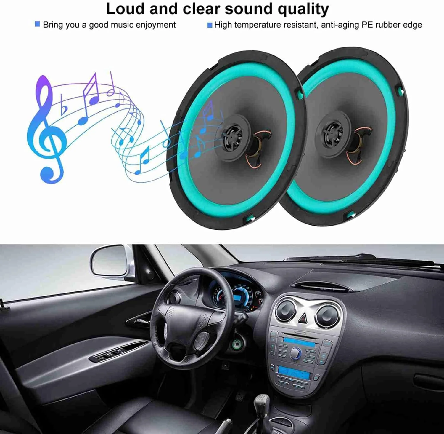 بلندگوهای خودرو BOROCO - لبه لاستیکی PE مقاوم در برابر حرارت، توان 160 وات/12 ولت، آهنربای قوی، نصب آسان، صدای شفاف برای درب/داشبورد/پنل صندوق عقب بلندگوهای خودرو BOROCO - لبه لاستیکی PE مقاوم در برابر حرارت، توان 160 وات/12 ولت، آهنربای قوی، نصب آسان، صدای شفاف برای درب/داشبورد/پنل صندوق عقب