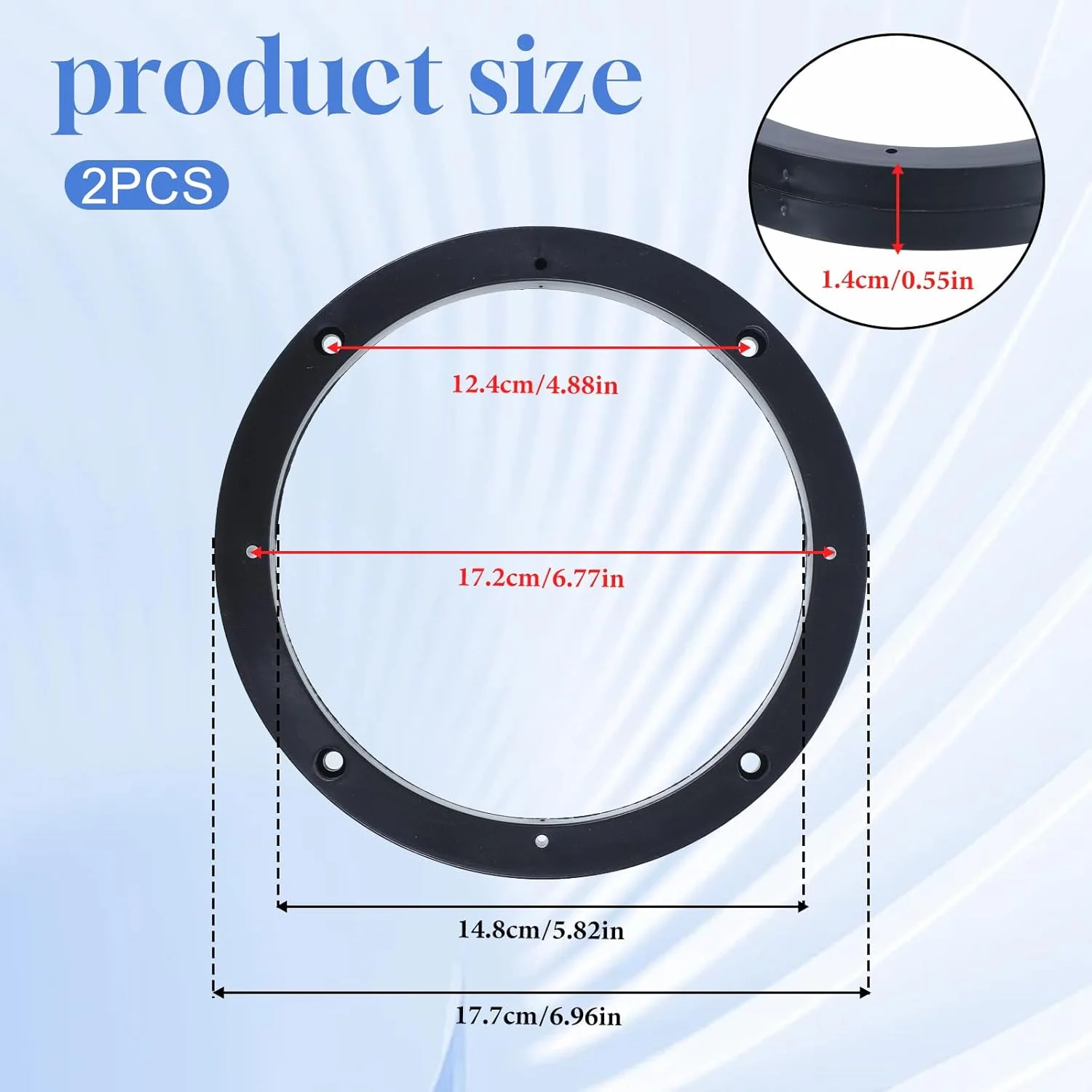 2 عدد حلقه فاصله دهنده بلندگو پلاستیکی، حلقه آداپتور 6.5 اینچی براکت نصب بلندگوی درب خودرو، آداپتور فاصله دهنده حلقه نصب بلندگو برای ساب ووفر 6.5 اینچی، حلقه های بلندگو 6.5 اینچی جهانی برای خودرو، مشکی 2 عدد حلقه فاصله دهنده بلندگو پلاستیکی، حلقه آداپتور 6.5 اینچی براکت نصب بلندگوی درب خودرو، آداپتور فاصله دهنده حلقه نصب بلندگو برای ساب ووفر 6.5 اینچی، حلقه های بلندگو 6.5 اینچی جهانی برای خودرو، مشکی