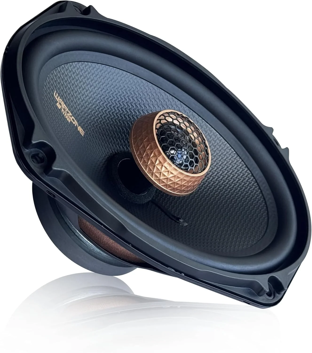 جفت بلندگوی کواکسیال فوق العاده وارزون 2X WZ69PTi سایز 6x9 اینچ، 4 اهم، حداکثر توان 650 وات، توان اسمی 200 وات، حساسیت 92dB، ووفر فریت و تیوتر گنبدی PEI برای سیستم صوتی حرفه ای خودرو