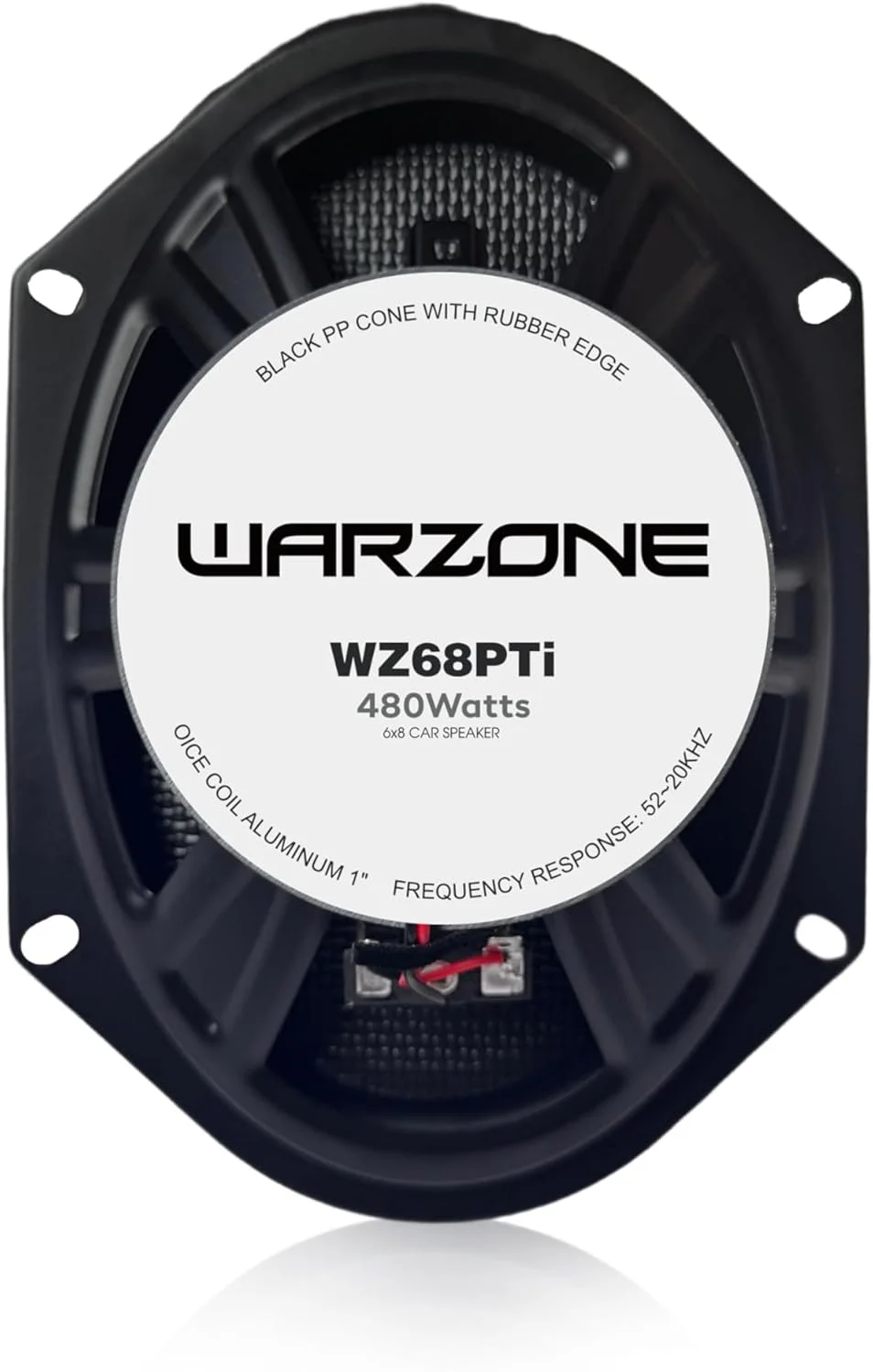 جفت بلندگوی سوپر کواکسیال 6x8 اینچی Warzone 2X WZ68PTi، 4 اهم، حداکثر 480 وات، 160 وات RMS، حساسیت 92dB، ووفر فریت و تیوتر گنبدی PEI برای سیستم صوتی حرفه ای خودرو