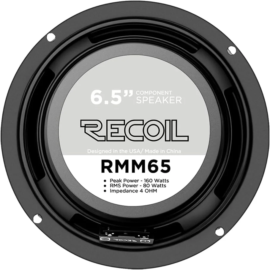 سیستم بلندگوی کامپوننت خودرو RECOIL RMC65 سری Echo Plus، سایز 6.5 اینچ، حداکثر توان 320 وات (جفت) به همراه تیوتر گنبدی ابریشمی 1 اینچی