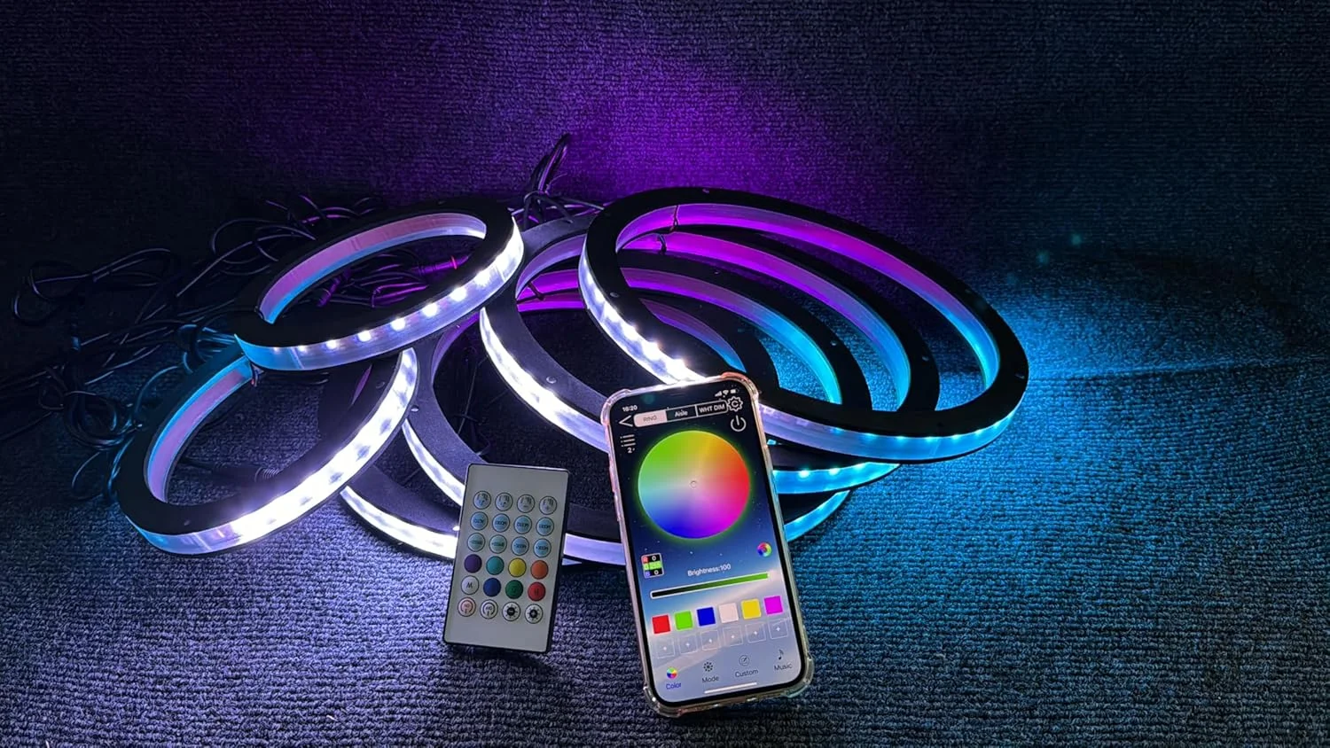 حلقه های بلندگوی LED تعقیب جریان FIJVKNXY، شش عددی، 8 اینچی، کنترل از طریق اپلیکیشن و ریموت، به همراه اسپیسر 1/2 اینچی، ایده آل برای سیستم های صوتی خودرو، دارای چراغ های LED همگام با موسیقی حلقه های بلندگوی LED تعقیب جریان FIJVKNXY، شش عددی، 8 اینچی، کنترل از طریق اپلیکیشن و ریموت، به همراه اسپیسر 1/2 اینچی، ایده آل برای سیستم های صوتی خودرو، دارای چراغ های LED همگام با موسیقی