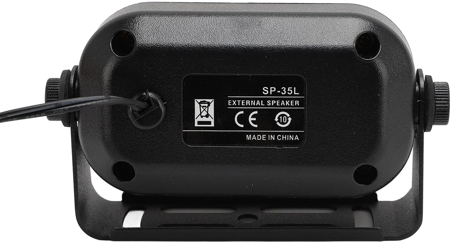 بلندگوی خارجی خودرو Depisuta SP35L با جک 3.5 میلی‌متری، صدای بلند و واضح 5 وات، کابل 4.5 متری به همراه براکت نصب، بلندگوی کوچک قابل حمل برای تلویزیون، لپ‌تاپ، رادیو خودرو، رادیو آماتور، CB