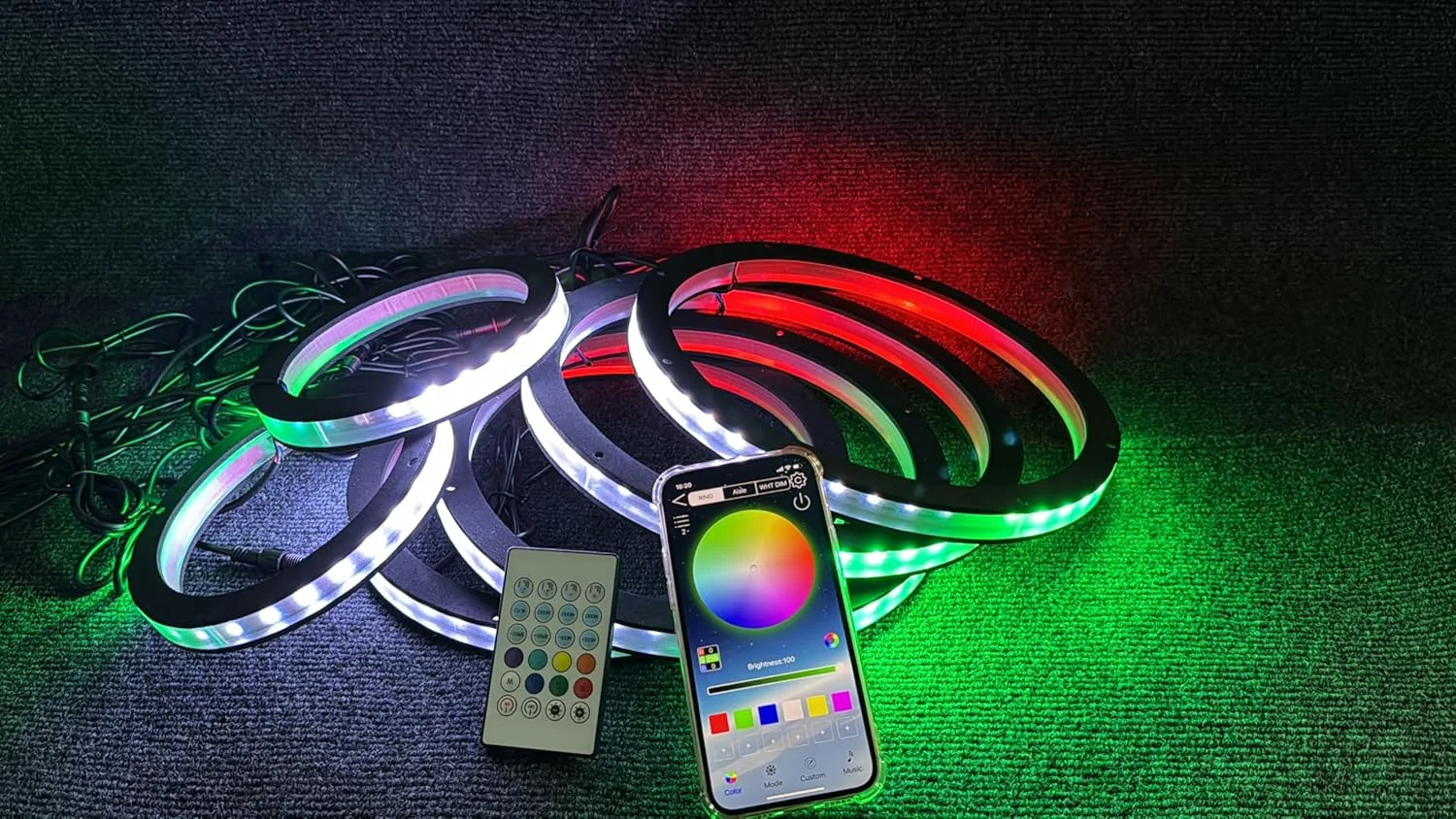 حلقه های بلندگوی LED تعقیب جریان FIJVKNXY، شش عددی، 8 اینچی، کنترل از طریق اپلیکیشن و ریموت، به همراه اسپیسر 1/2 اینچی، ایده آل برای سیستم های صوتی خودرو، دارای چراغ های LED همگام با موسیقی حلقه های بلندگوی LED تعقیب جریان FIJVKNXY، شش عددی، 8 اینچی، کنترل از طریق اپلیکیشن و ریموت، به همراه اسپیسر 1/2 اینچی، ایده آل برای سیستم های صوتی خودرو، دارای چراغ های LED همگام با موسیقی