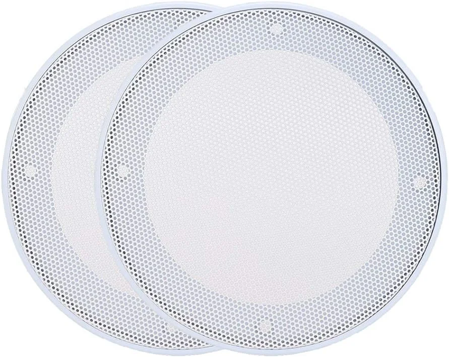 روکش بلندگوی خودرو Cryfokt، روکش بلندگو فلزی فولاد نورد سرد و ABS، 2 عدد برای بلندگوها (سفید+سفید)