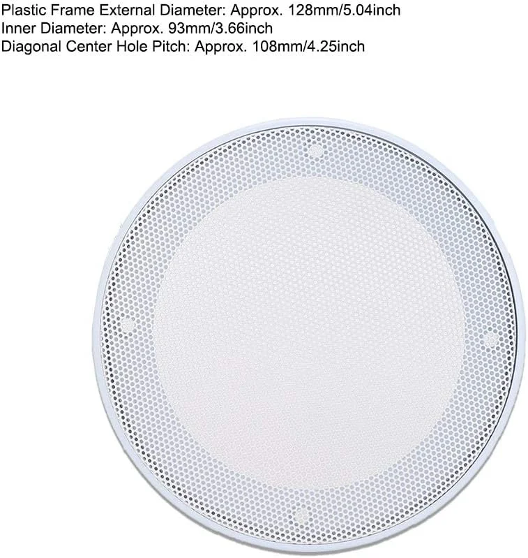 روکش بلندگوی خودرو Cryfokt، روکش بلندگو فلزی فولاد نورد سرد و ABS، 2 عدد برای بلندگوها (سفید+سفید)