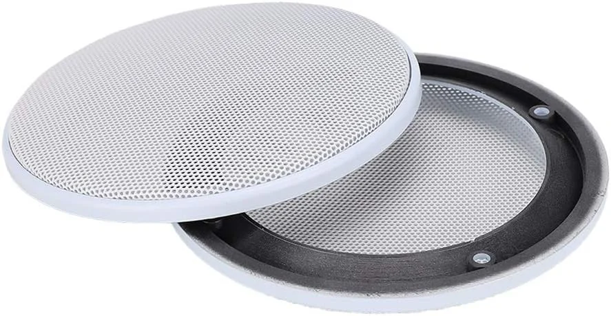 روکش بلندگوی خودرو Cryfokt، روکش بلندگو فلزی فولاد نورد سرد و ABS، 2 عدد برای بلندگوها (سفید+سفید)