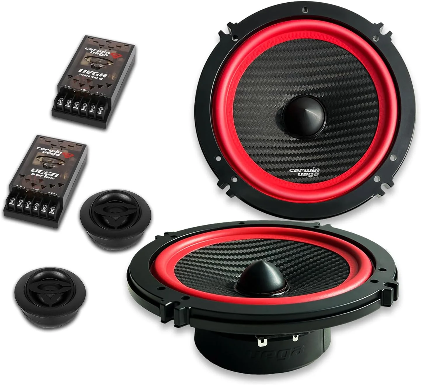 بلندگوهای کامپوننت دو طرفه 6.5 اینچی CERWIN-VEGA! V65C نسخه 2025 (4 اهم) - مخروط فیبر کربن هیبریدی، تیوتر گنبدی ابریشمی، بیس عمیق، فروش به صورت جفتی بلندگوهای کامپوننت دو طرفه 6.5 اینچی CERWIN-VEGA! V65C نسخه 2025 (4 اهم) - مخروط فیبر کربن هیبریدی، تیوتر گنبدی ابریشمی، بیس عمیق، فروش به صورت جفتی