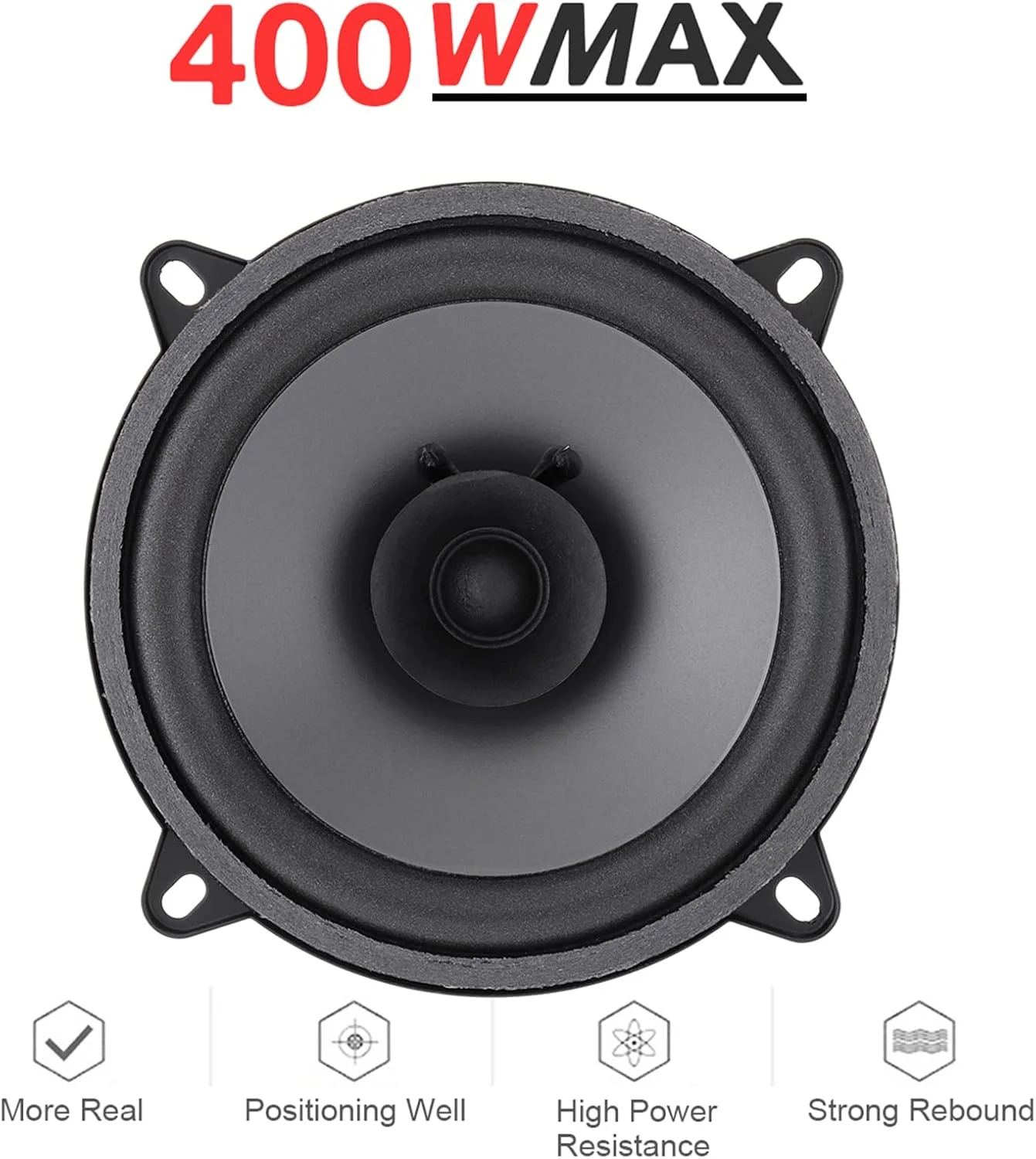 1 عدد بلندگوی کواکسیال 5 اینچی 4 اهم 400 واتی خودرو، درب خودرو، استریو موسیقی صوتی اتوماتیک، بلندگوهای Hi-Fi با فرکانس کامل