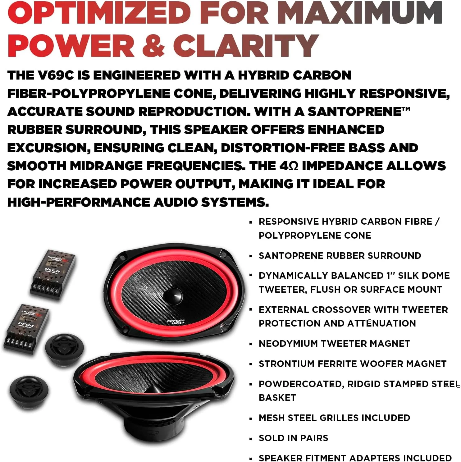 سیستم بلندگوی فول رنج دو طرفه CERWIN-VEGA! "Vega Series 8"، حداکثر توان 540 وات، بلندگوهای صوتی خودروی کواکسیال با کیفیت عالی - فروش به صورت جفتی سیستم بلندگوی فول رنج دو طرفه CERWIN-VEGA! "Vega Series 8"، حداکثر توان 540 وات، بلندگوهای صوتی خودروی کواکسیال با کیفیت عالی - فروش به صورت جفتی