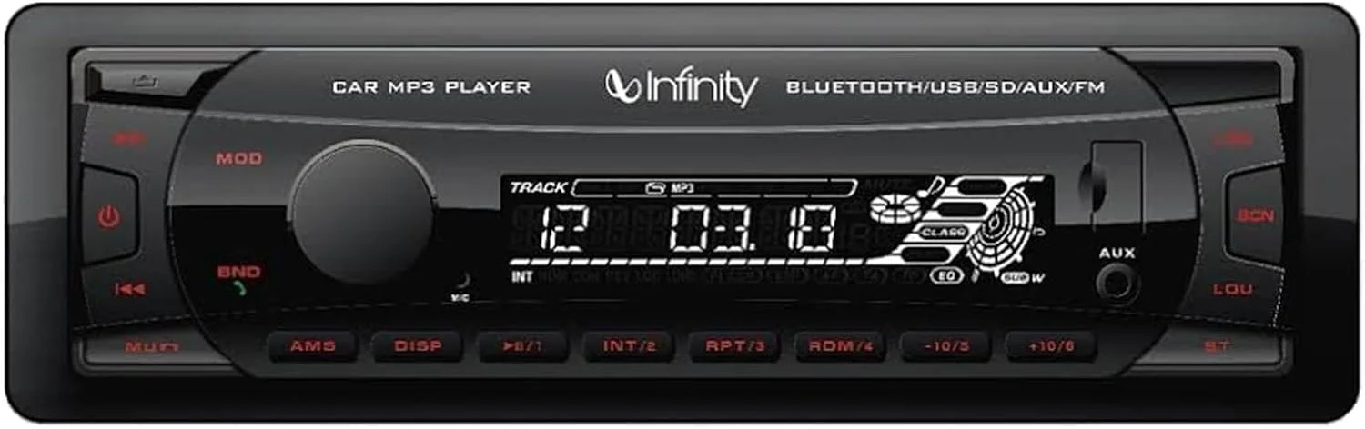 پکیج صوتی خودرو: گیرنده تک دین بلوتوث USB/AUX/SD رادیو FM MP3 پخش کننده رسانه دیجیتال مشکی با بلندگوهای صوتی خودرو ووفر میان رده 6.5 اینچی با حداکثر توان 300 وات (2 جفت)، سیم بلندگو