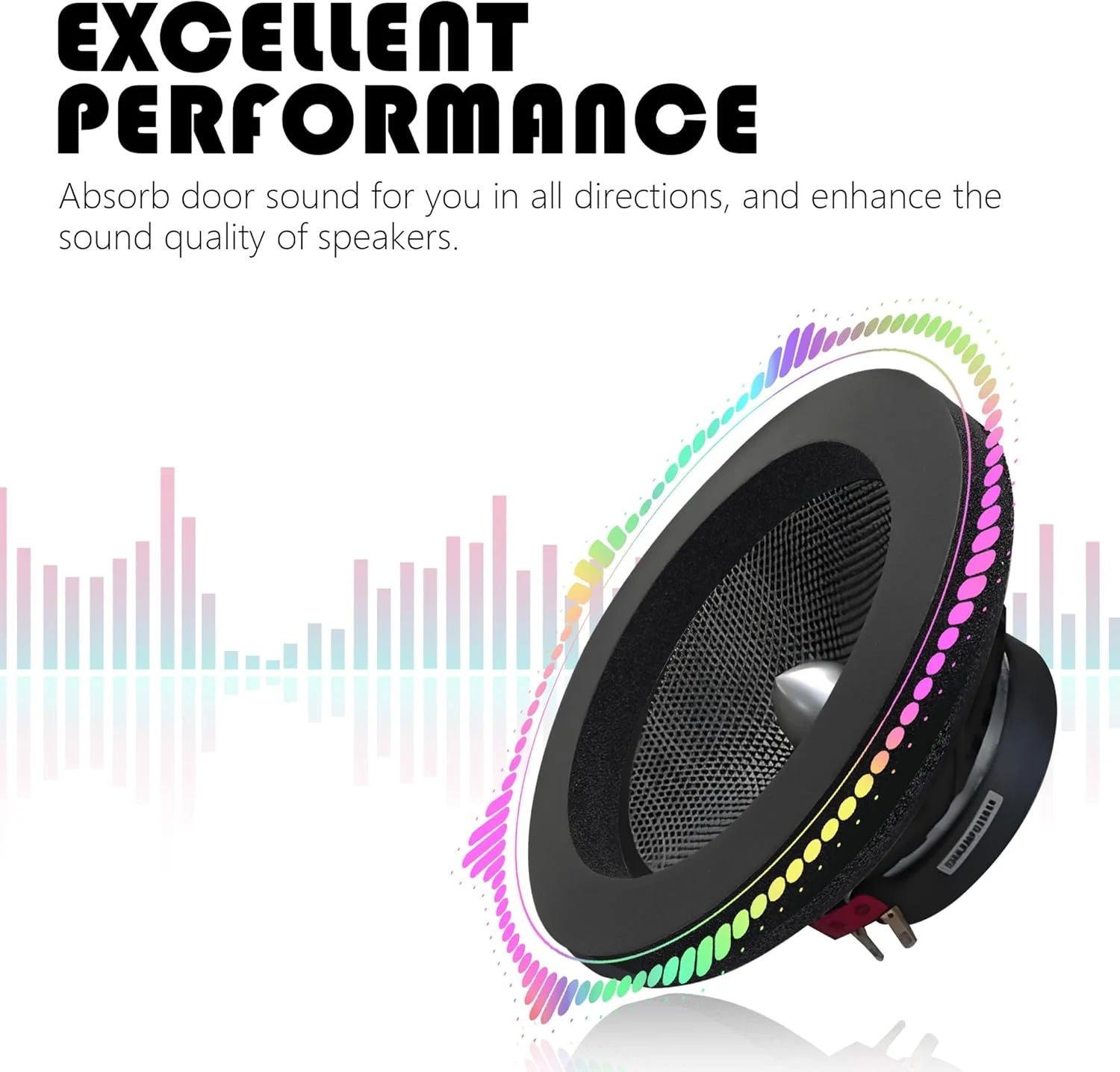 حلقه های بلندگوی 6.5 اینچی Carleef، فوم بلندگوی خود چسب برای تقویت صدای استریو، بافل های بلندگوی با انعطاف پذیری بالا 6.5 اینچی لوازم جانبی صوتی خودرو، جلوگیری از انتشار صدا برای خودرو، SUV، کامیون