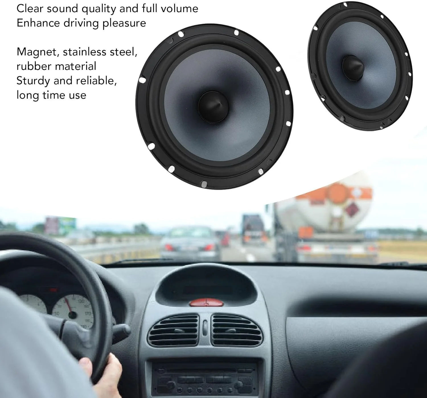 ست بلندگوی کامپوننت Brilluxa، بلندگوهای درب خودرو 6.5 اینچی، کیت بلندگوی صوتی جلوی خودرو، سیستم بلندگوی خودرو 4 اهم 500 وات با ووفر و تیوتر میان رده