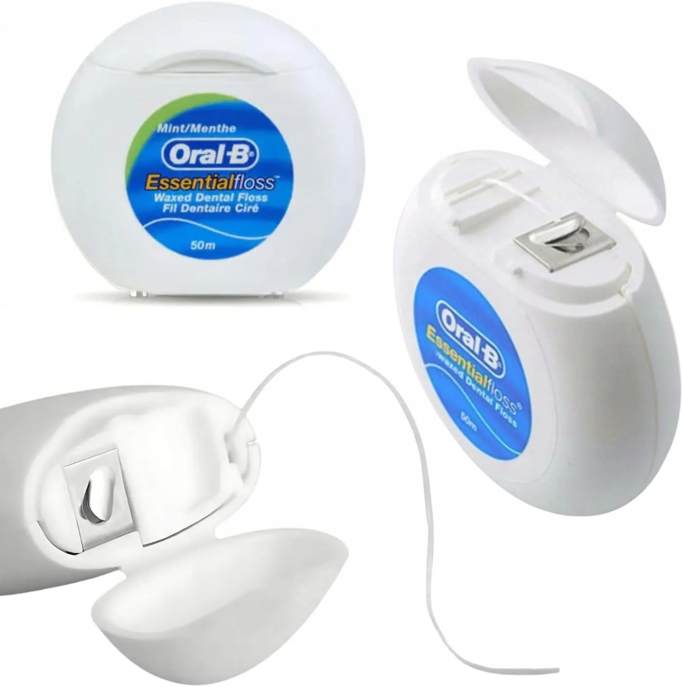 نخ دندان نعنایی اورال-بی Essentials، 50 متری، بسته 4 عددی
