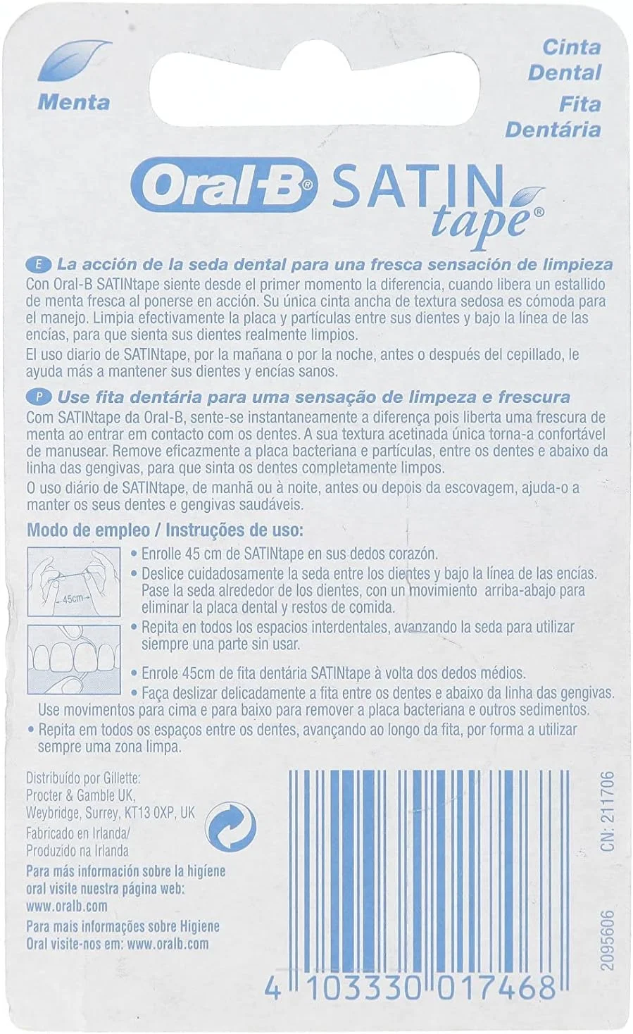 نخ دندان پهن نعنایی Oral-B Satin Tape - 25 متر نخ دندان پهن نعنایی Oral-B Satin Tape - 25 متر