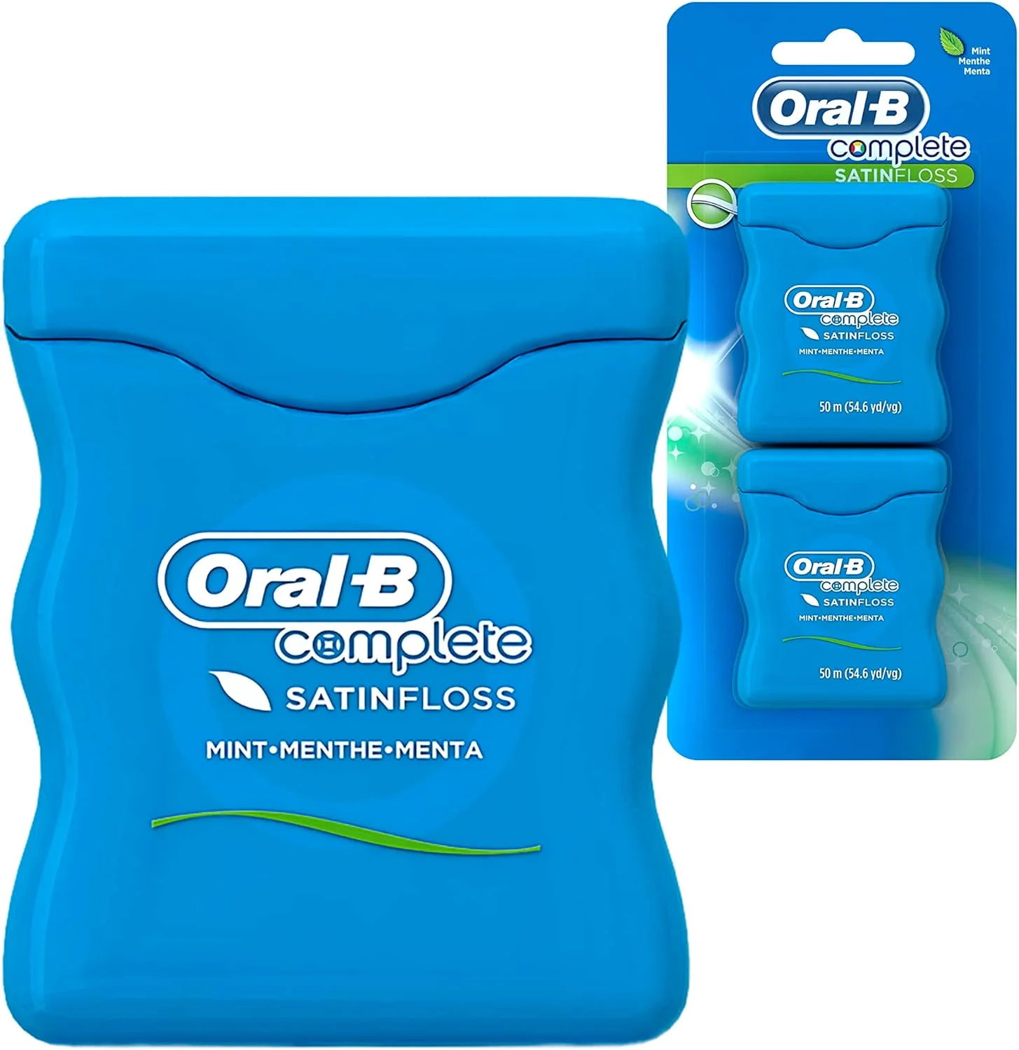 نخ دندان Oral-B Complete SatinFloss، نعنایی، 50 متر (54.6 یارد)، بسته 2 عددی