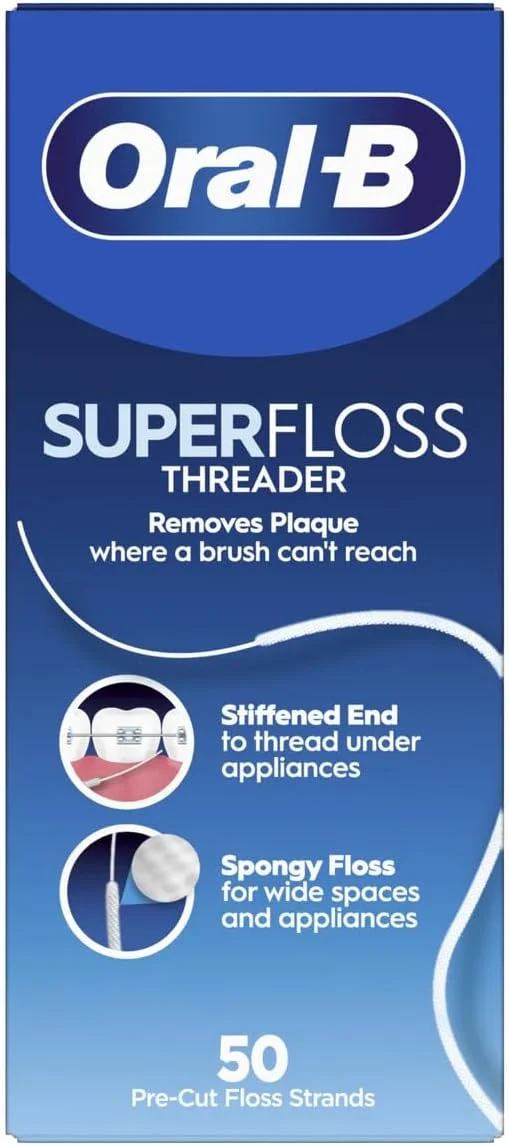 نخ دندان سوپر فلاس اورال-بی با طعم نعناع، رشته های از پیش برش خورده (بسته 12 عددی)