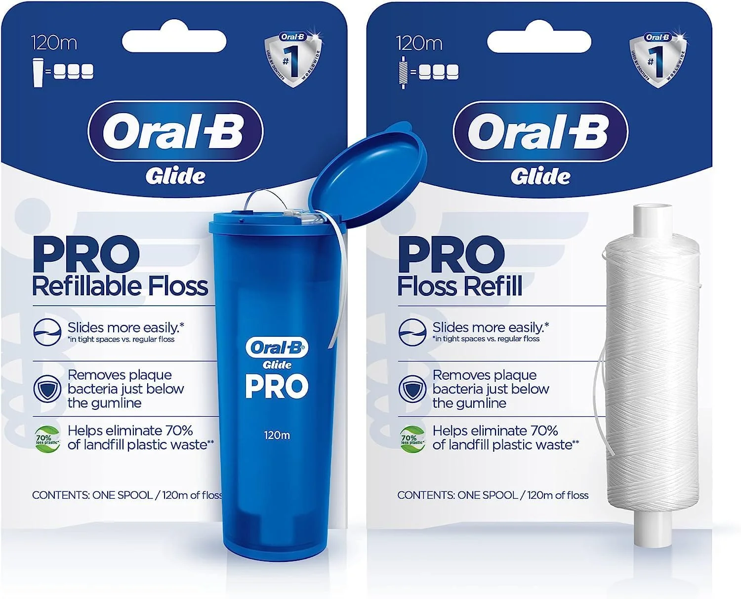کیت شروع نخ دندان قابل شارژ Oral-B Glide PRO + بسته الحاقی، 240 متر کیت شروع نخ دندان قابل شارژ Oral-B Glide PRO + بسته الحاقی، 240 متر