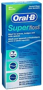 نخ دندان سوپرفلوس از پیش بریده شده اورال-بی 50 عددی - بسته 3 عددی