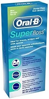 نخ دندان سوپرفلوس اورال-بی 50 عددی، بسته 12 عددی (12 بسته 50 عددی)