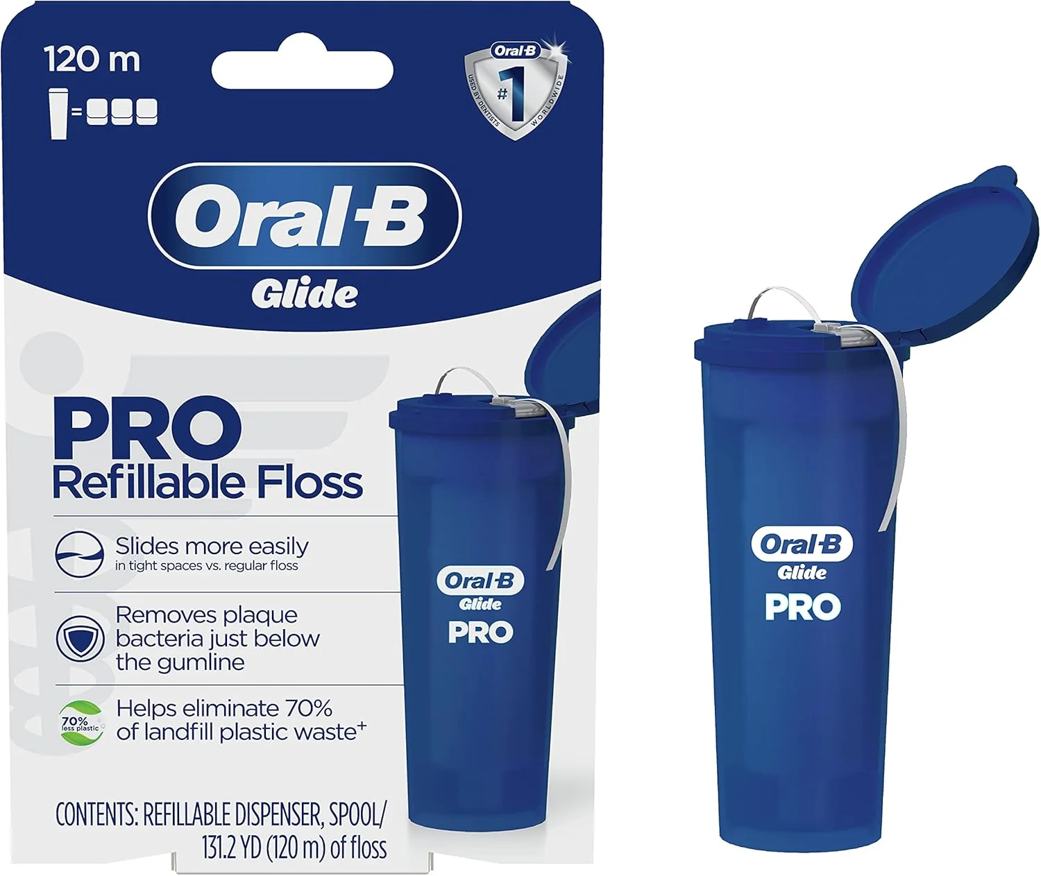 کیت نخ دندان قابل شارژ Oral-B Glide PRO، 120 متر کیت نخ دندان قابل شارژ Oral-B Glide PRO، 120 متر