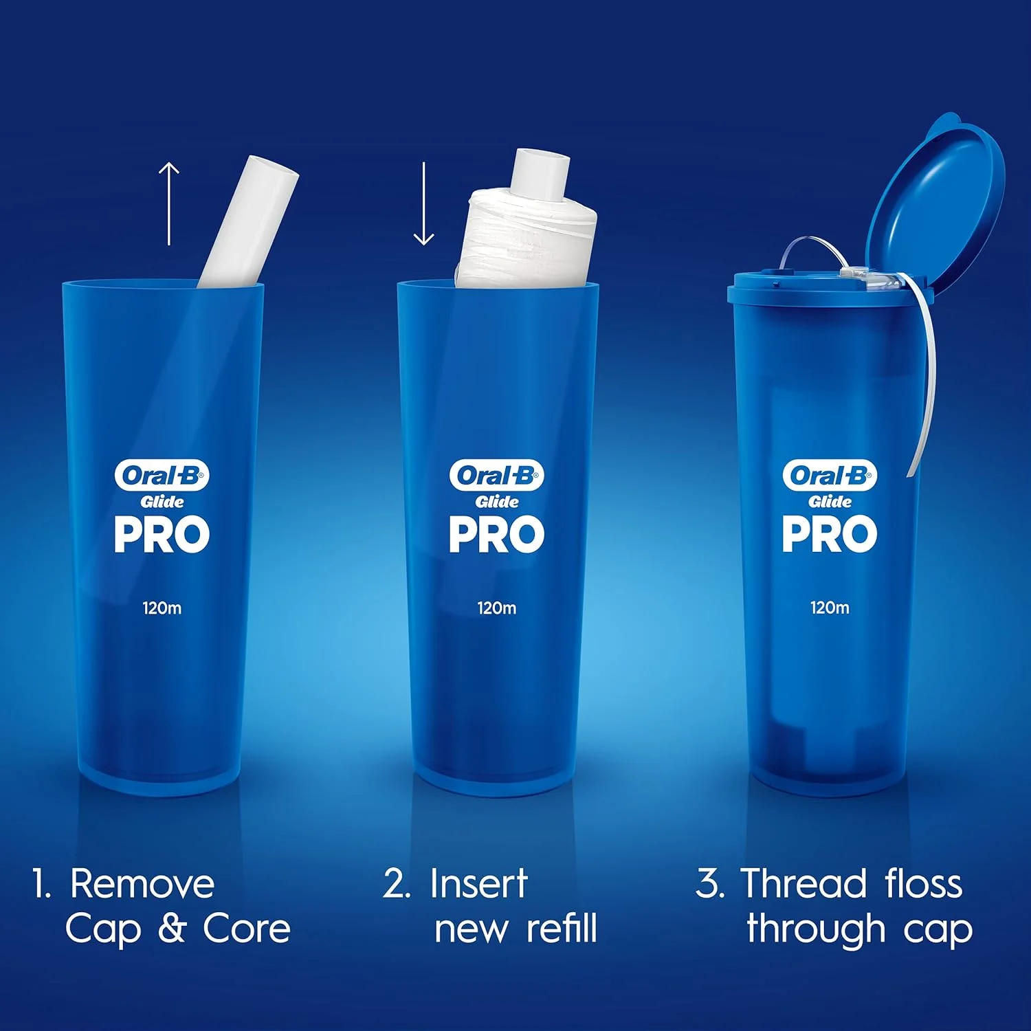 کیت نخ دندان قابل شارژ Oral-B Glide PRO، 120 متر کیت نخ دندان قابل شارژ Oral-B Glide PRO، 120 متر