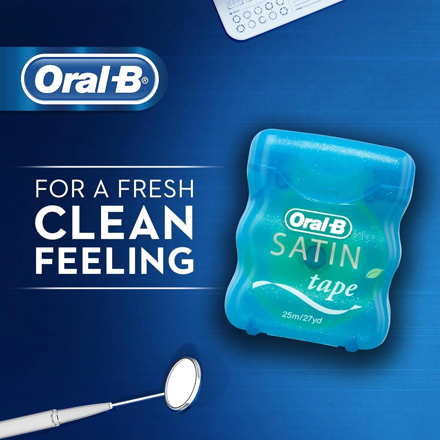 نخ دندان نعنایی Oral-B Satin Floss، 25 متر نخ دندان نعنایی Oral-B Satin Floss، 25 متر