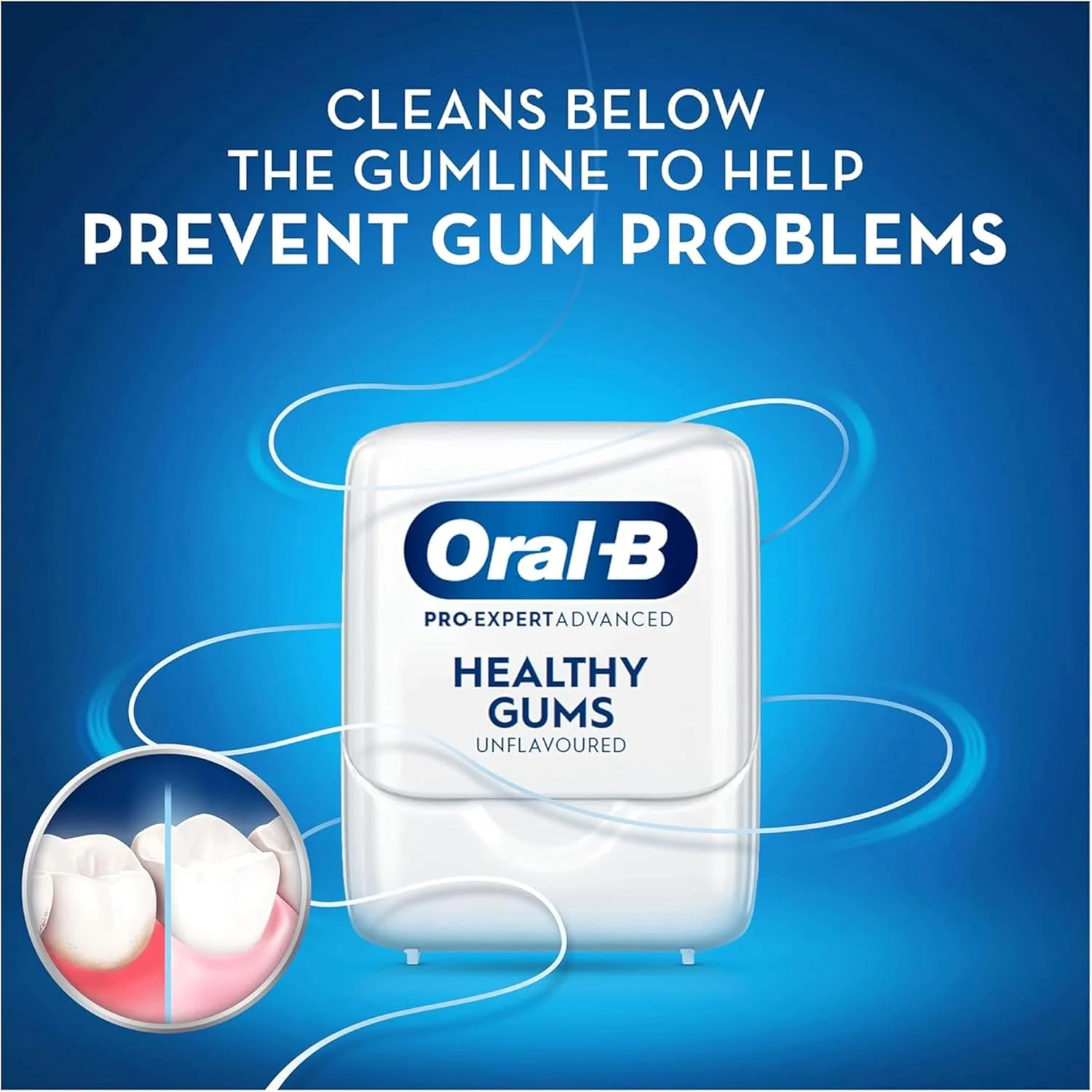 نخ دندان موم دار پیشرفته اورال-بی پرو-اکسپرت - لثه های سالم - کمک به جلوگیری از مشکلات لثه - تمیز کننده زیر خط لثه - نوار دندان بدون طعم - 50 متر نخ دندان موم دار پیشرفته اورال-بی پرو-اکسپرت - لثه های سالم - کمک به جلوگیری از مشکلات لثه - تمیز کننده زیر خط لثه - نوار دندان بدون طعم - 50 متر