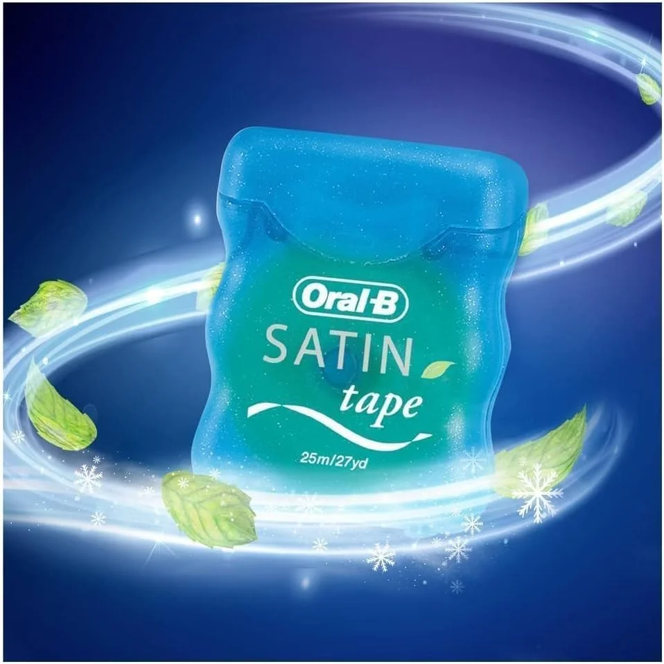 نخ دندان نعنایی ساتین Oral-B، 25 متری نخ دندان نعنایی ساتین Oral-B، 25 متری