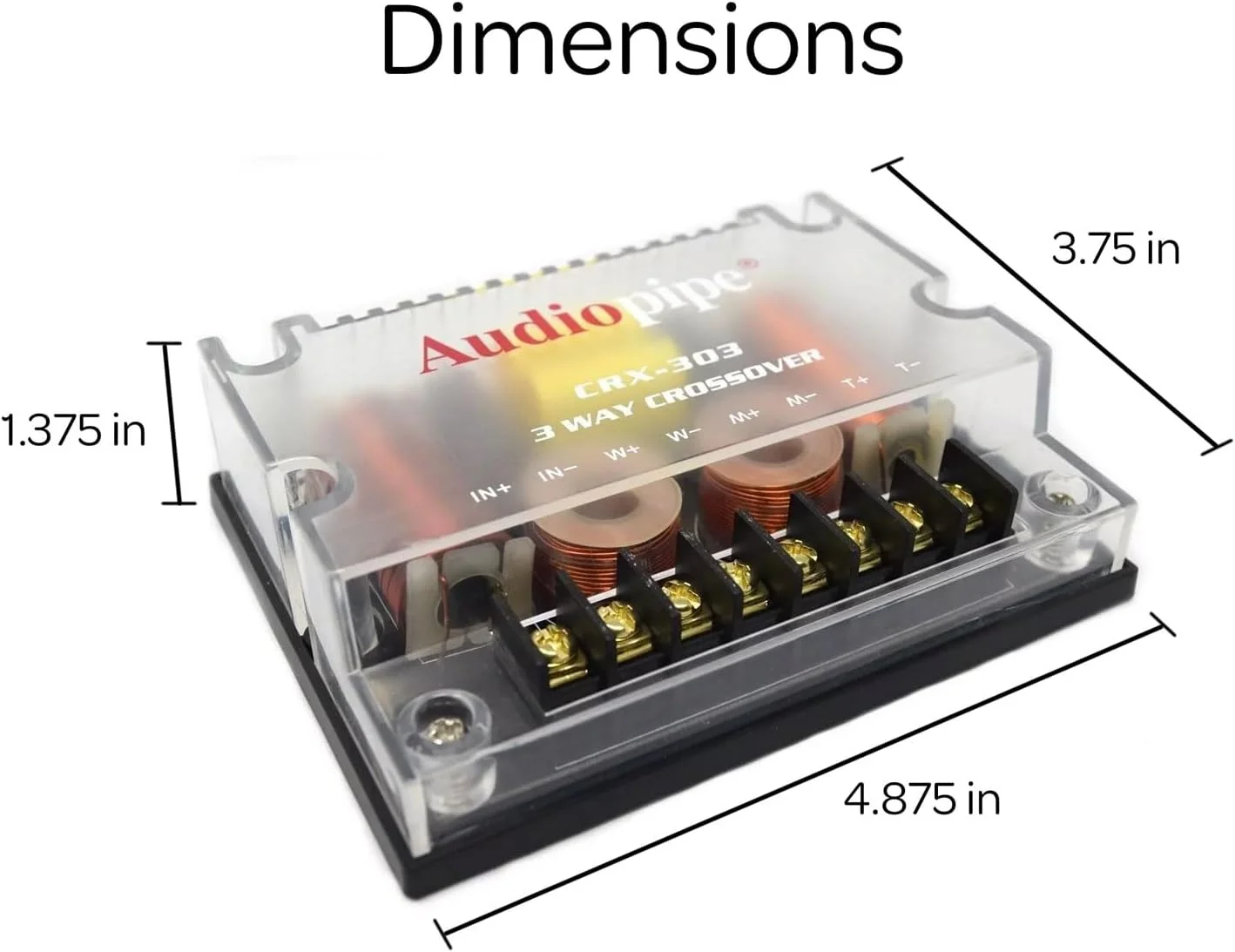 کراس اوور پسیو 3 راهه 300 وات Audiopipe برای سیستم صوتی خودرو، مدل CRX-303، بسته 2 عددی