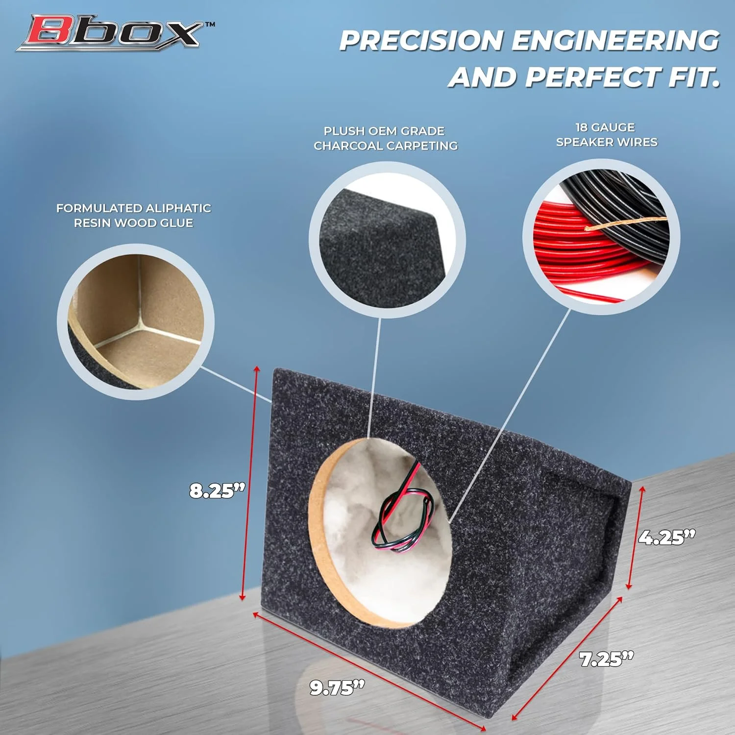 محفظه بلندگوی تیون شده 6.5 اینچی Atrend Bbox Pro Audio - بلندگوهای ممتاز برای بهبود صدا و بیس - ترمینال های بلندگوی با روکش نیکل برای خودرو یا کامیون - کابل های صوتی گیج 18 - مجموعه بلندگوی 2 عددی (ذغالی)