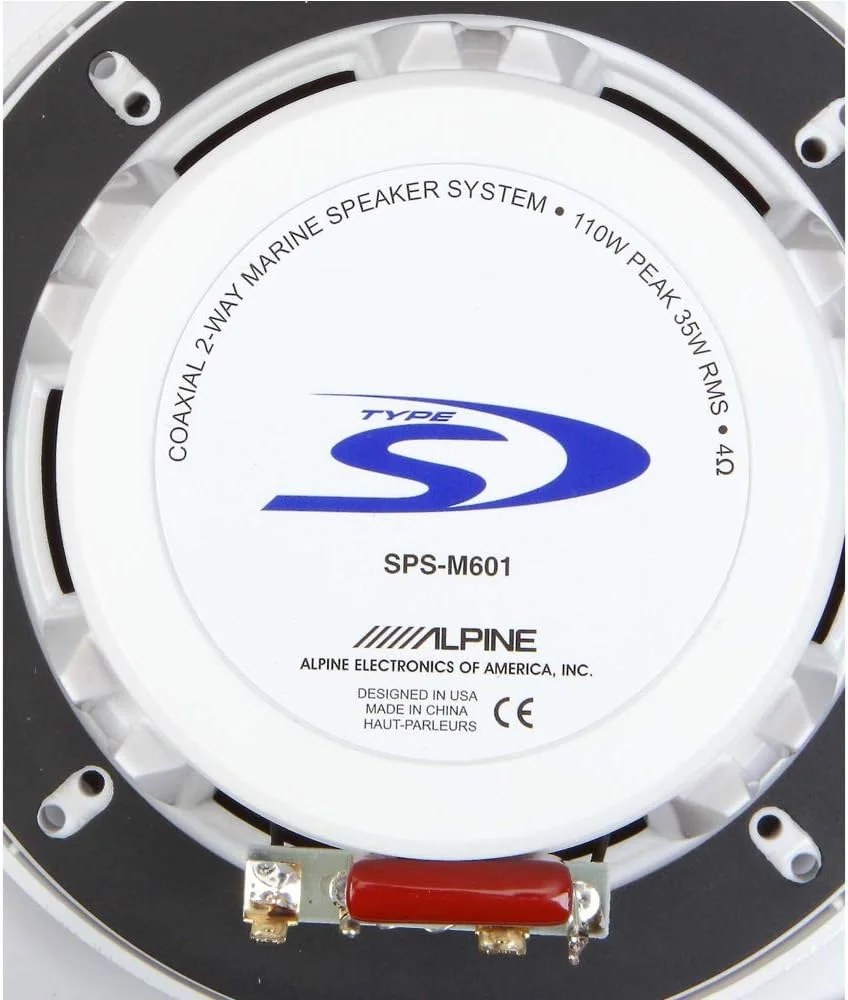 بلندگوهای دریایی کواکسیال دو طرفه آلپاین SPS-M601، ۱۱۰ وات، ۶-۱/۲ اینچ، ۶.۵ اینچ، نوع S - نقره ای بلندگوهای دریایی کواکسیال دو طرفه آلپاین SPS-M601، ۱۱۰ وات، ۶-۱/۲ اینچ، ۶.۵ اینچ، نوع S - نقره ای