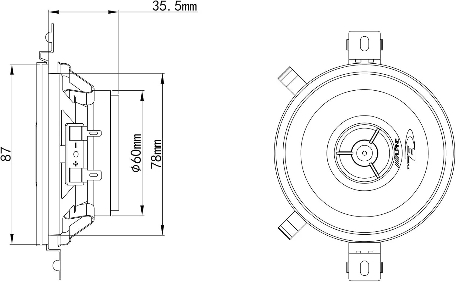 بلندگوی خودرو آلپاین SXE 0825 S
