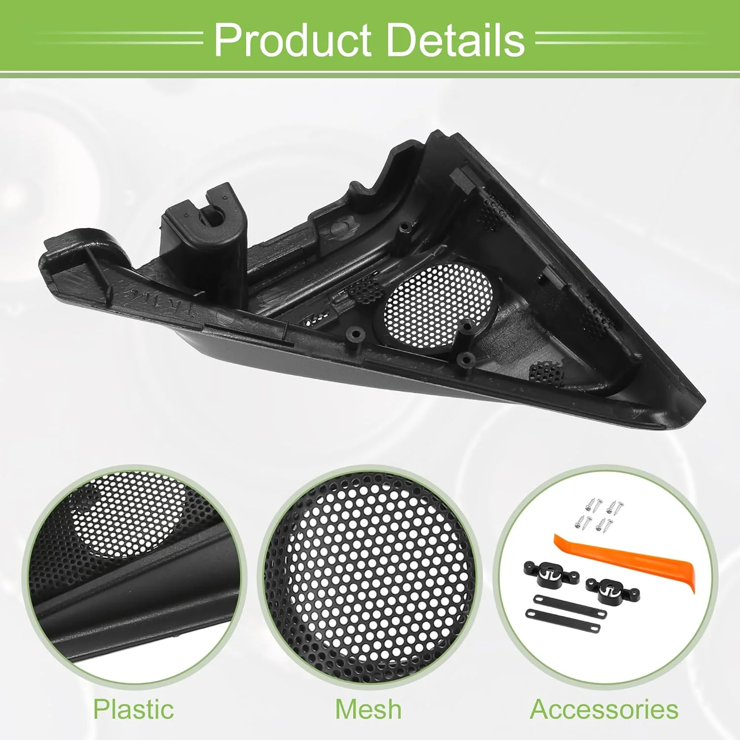 تزئین قاب بلندگوی درب جلو خودرو ACROPIX، پوشش ستون پنجره، مناسب برای هوندا آکورد 2018-2022 به همراه پیچ گوشتی و پیچ، جنس ABS مشکی - بسته 2 عددی