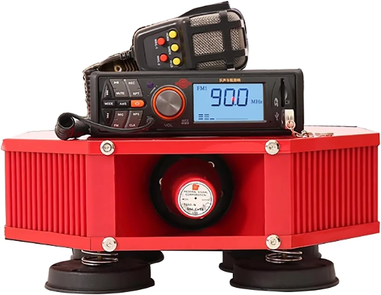 بلندگوی خودرو 400 وات، بلندگوی تبلیغاتی سقفی فضای باز، با بلندگوی بلوتوث و دسته، پشتیبانی از ضبط/پخش کارت USB/TF، 4 بلندگو، صدای 360 درجه