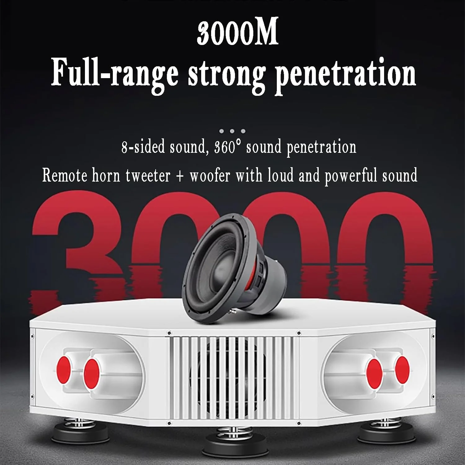 بلندگوی خودرو 400 وات، بلندگوی تبلیغاتی سقفی فضای باز، با بلندگوی بلوتوث و دسته، پشتیبانی از ضبط/پخش کارت USB/TF، 4 بلندگو، صدای 360 درجه