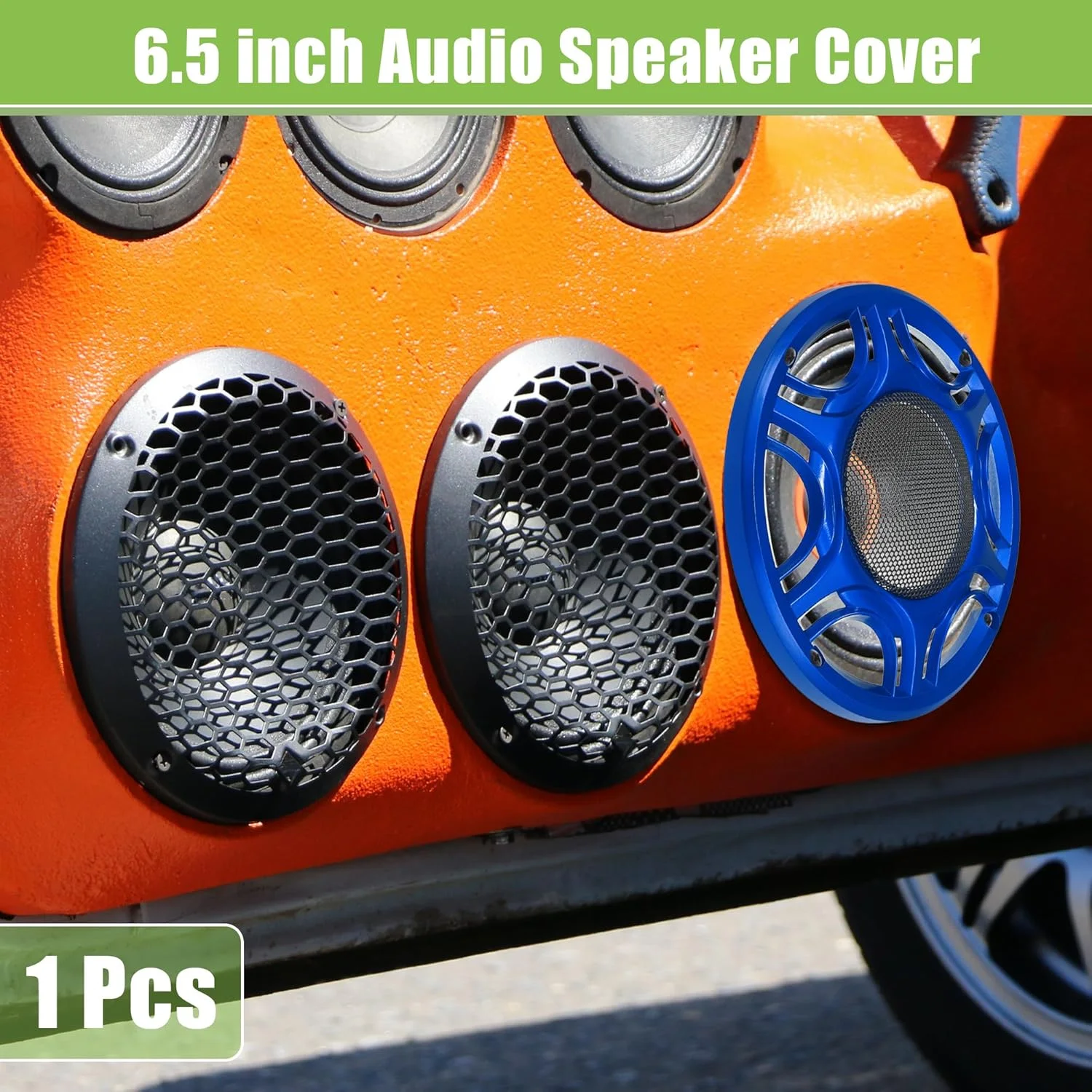 محافظ توری بلندگو گرد جهانی 6.5 اینچی ACROPIX، محافظ ساب ووفر بلندگو صوتی 6.5 اینچی با پیچ های نصب، آهن آبی - بسته 1 عددی