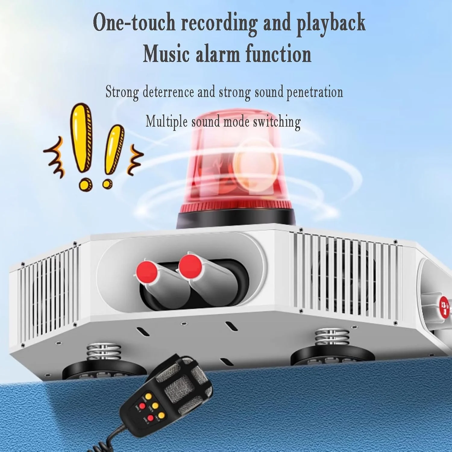 بلندگوی خودرو 400 وات، بلندگوی تبلیغاتی سقفی فضای باز، با بلندگوی بلوتوث و دسته، پشتیبانی از ضبط/پخش کارت USB/TF، 4 بلندگو، صدای 360 درجه