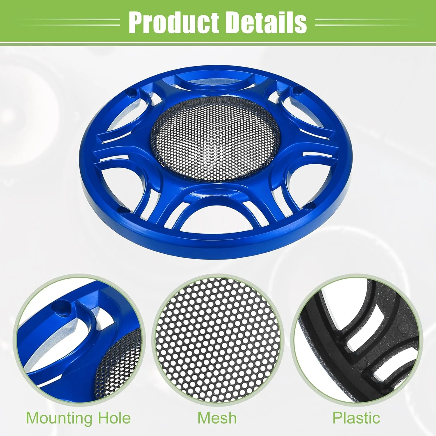 محافظ توری بلندگو گرد جهانی 6.5 اینچی ACROPIX، محافظ ساب ووفر بلندگو صوتی 6.5 اینچی با پیچ های نصب، آهن آبی - بسته 1 عددی