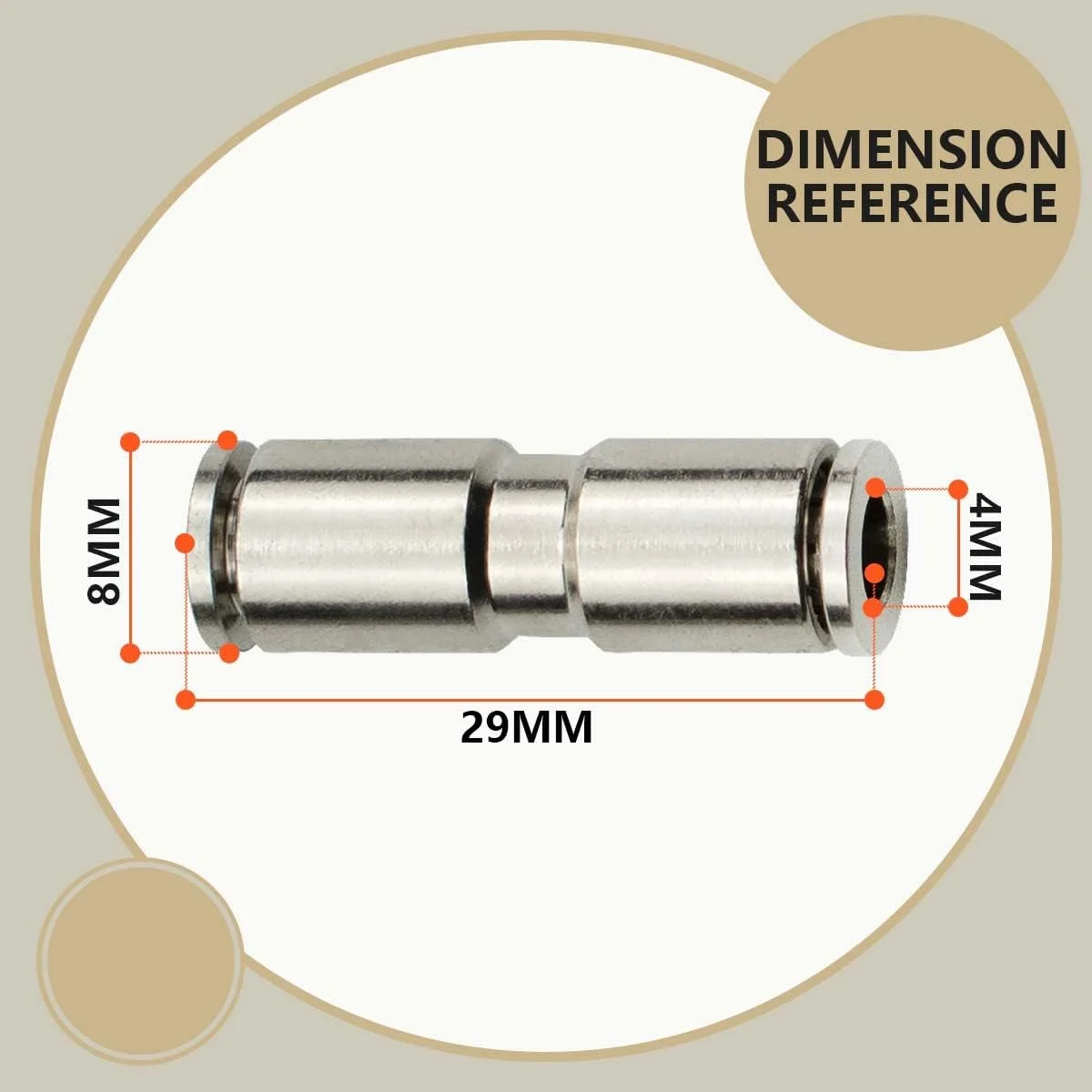 اتصالات پنوماتیک مستقیم فشاری 4 میلی متری Bwintech، بسته 3 عددی، اتصال سریع برنجی با روکش نیکل دو طرفه برای شیلنگ هوا اتصالات پنوماتیک مستقیم فشاری 4 میلی متری Bwintech، بسته 3 عددی، اتصال سریع برنجی با روکش نیکل دو طرفه برای شیلنگ هوا