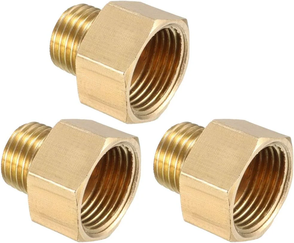 اتصال لوله برنجی sourcing map، رزوه G1/4 نر به G3/8 ماده، 3 عدد اتصال لوله برنجی sourcing map، رزوه G1/4 نر به G3/8 ماده، 3 عدد