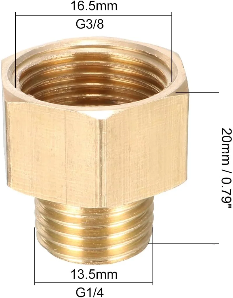 اتصال لوله برنجی sourcing map، رزوه G1/4 نر به G3/8 ماده، 3 عدد اتصال لوله برنجی sourcing map، رزوه G1/4 نر به G3/8 ماده، 3 عدد