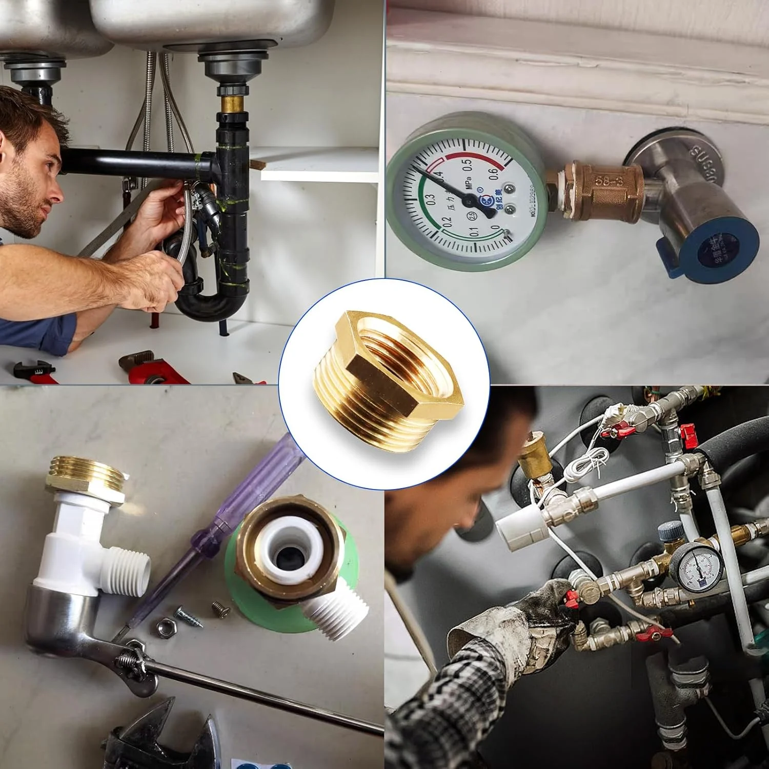 تبدیل برنجی YOUZMY از 1/2 به 1/4 اینچ (قطر بیرونی 20 میلی متر x قطر داخلی 12 میلی متر)، رزوه نر به رزوه ماده، اتصال رزوه ای برای لوله های آب، بسته 4 عددی تبدیل برنجی YOUZMY از 1/2 به 1/4 اینچ (قطر بیرونی 20 میلی متر x قطر داخلی 12 میلی متر)، رزوه نر به رزوه ماده، اتصال رزوه ای برای لوله های آب، بسته 4 عددی