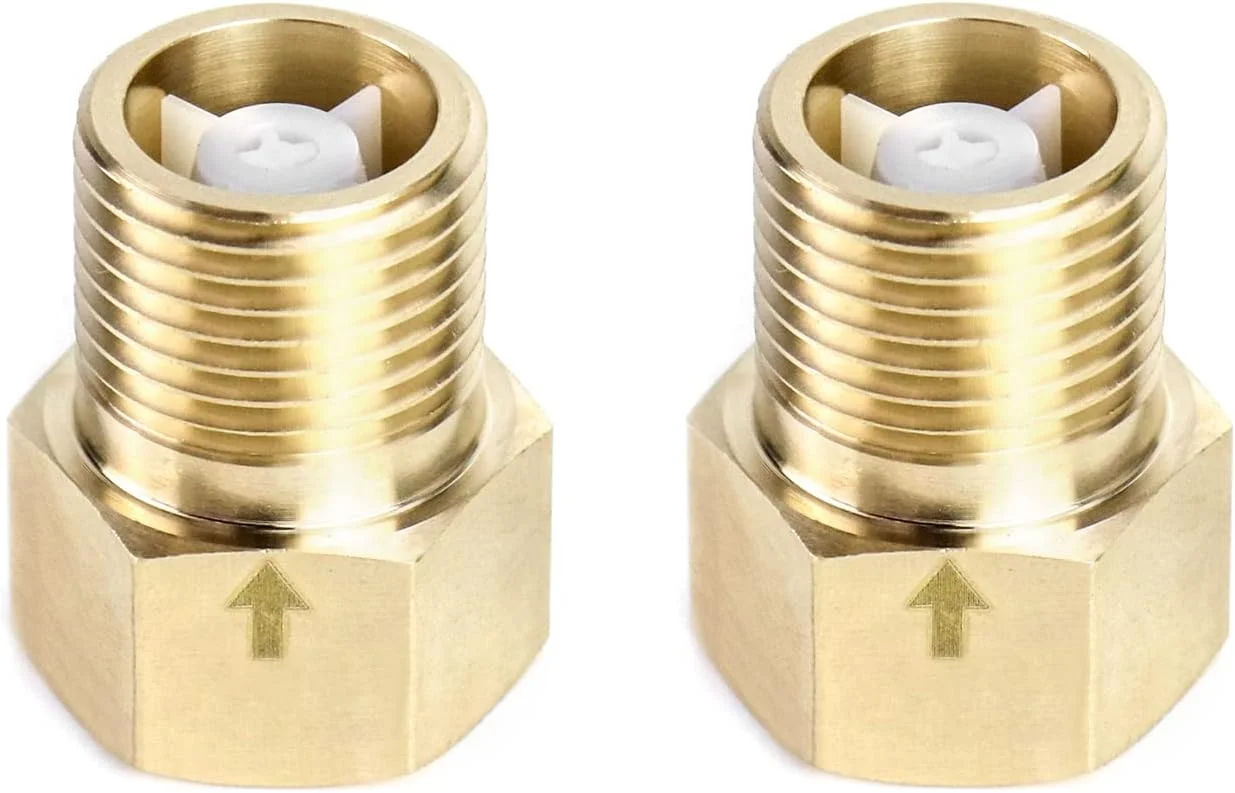 شیر یک طرفه برنجی QWORK، 2 عددی، 1/2 اینچ مادگی به 1/2 اینچ نری شیر یک طرفه برنجی QWORK، 2 عددی، 1/2 اینچ مادگی به 1/2 اینچ نری
