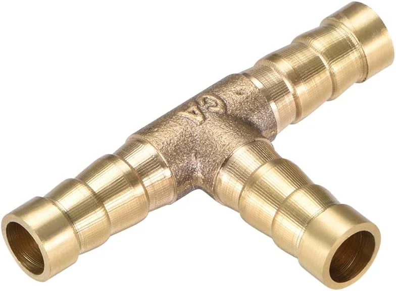 اتصال شیلنگ برنجی خاری 8 میلیمتری یا 5/16 اینچی، سه راهی T شکل، اتصال شیلنگ خاری هوا، گاز، آب، سوخت، اتصال دهنده تی، 2 عدد اتصال شیلنگ برنجی خاری 8 میلیمتری یا 5/16 اینچی، سه راهی T شکل، اتصال شیلنگ خاری هوا، گاز، آب، سوخت، اتصال دهنده تی، 2 عدد