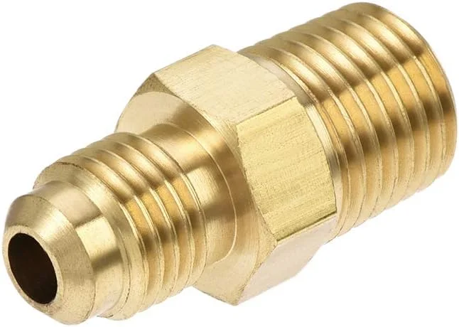 اتصالات لوله برنجی uxcell، اتصال شعلهای SAE 1/4 به رزوه نر NPT 1/4، آداپتور لوله، اتصال شیلنگ، برای تبرید تهویه مطبوع، 2 عدد اتصالات لوله برنجی uxcell، اتصال شعلهای SAE 1/4 به رزوه نر NPT 1/4، آداپتور لوله، اتصال شیلنگ، برای تبرید تهویه مطبوع، 2 عدد