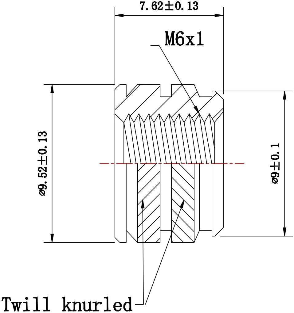 [initeq] درج های حرارتی رزوه دار M6-1.0 برای چاپ سه بعدی (20 عدد، کوتاه)