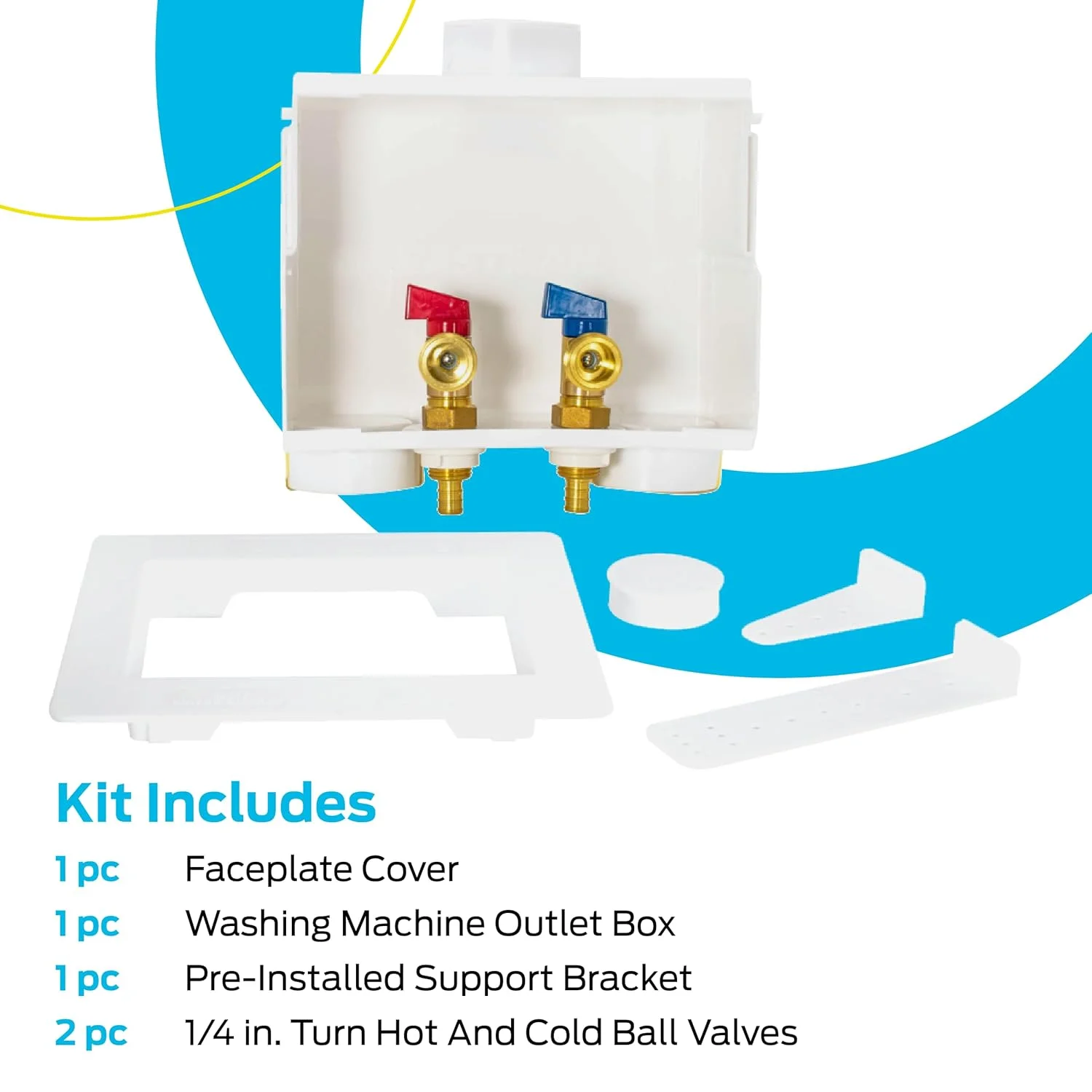 جعبه خروجی ماشین لباسشویی ایستمن 60245، اتصال 1/2 اینچ PEX، توکار، PVC، تخلیه دوگانه، سفید جعبه خروجی ماشین لباسشویی ایستمن 60245، اتصال 1/2 اینچ PEX، توکار، PVC، تخلیه دوگانه، سفید