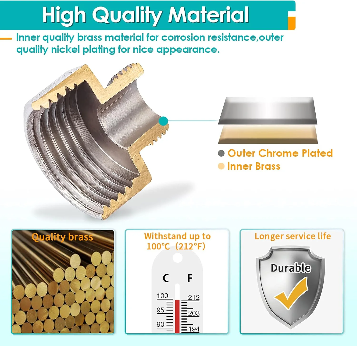 تبدیل 1/2 به 3/8 اینچ کیکیمپرو، تبدیل کننده 3/8 مادگی به 1/2 نری، اتصالات شیلنگ خط لوله آب، اتصالات فشاری برنجی، 2 عدد تبدیل 1/2 به 3/8 اینچ کیکیمپرو، تبدیل کننده 3/8 مادگی به 1/2 نری، اتصالات شیلنگ خط لوله آب، اتصالات فشاری برنجی، 2 عدد